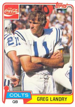 1981 Topps Coca-Cola Baltimore Colts #7 Greg Landry Front