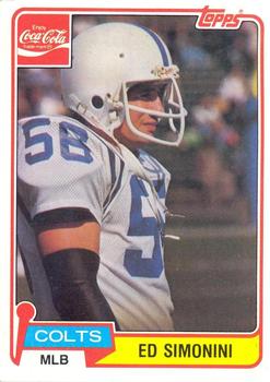 1981 Topps Coca-Cola Baltimore Colts #11 Ed Simonini Front