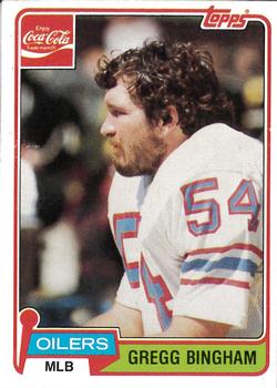 1981 Topps Coca-Cola Houston Oilers #3 Gregg Bingham Front
