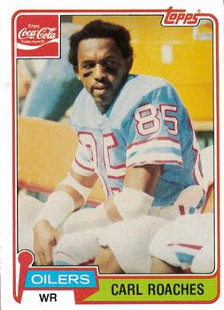 1981 Topps Coca-Cola Houston Oilers #10 Carl Roaches Front