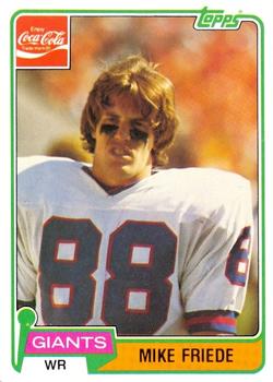 1981 Topps Coca-Cola New York Giants #3 Mike Friede Front