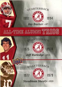 2012 Upper Deck University of Alabama - All Time Alumni Trios #ATAT-BRS Jay Barker / Jeff Rutledge / Steadman Shealy Front