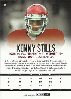 2013 Press Pass #41 Kenny Stills Back