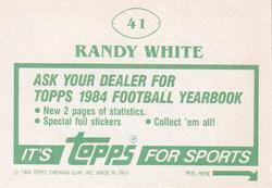 1984 Topps Stickers #41 Randy White Back