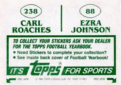 1984 Topps Stickers #88 / 238 Ezra Johnson / Carl Roaches Back