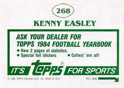 1984 Topps Stickers #268 Kenny Easley Back