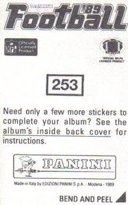 1989 Panini Stickers #253 Reggie Langhorne Back