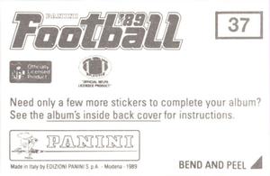 1989 Panini Stickers #37 Dallas Cowboys Logo Back