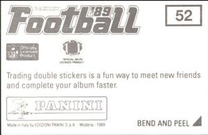 1989 Panini Stickers #52 Detroit Lions Helmet Back
