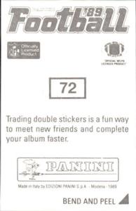 1989 Panini Stickers #72 Don Majkowski Back