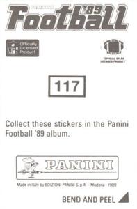 1989 Panini Stickers #117 Joe Morris Back
