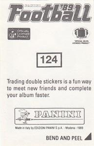 1989 Panini Stickers #124 Lionel Manuel Back