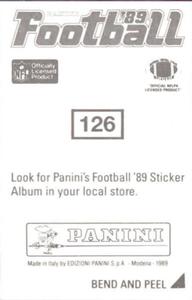 1989 Panini Stickers #126 Pepper Johnson Back