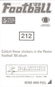 1989 Panini Stickers #212 Shane Conlan Back