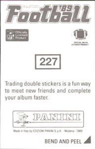 1989 Panini Stickers #227 Pete Metzelaars Back
