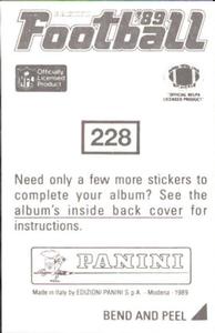 1989 Panini Stickers #228 Bruce Smith Back