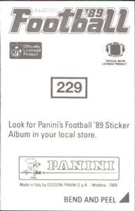 1989 Panini Stickers #229 Art Still Back