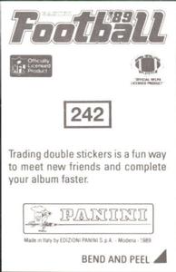 1989 Panini Stickers #242 Eddie Brown Back
