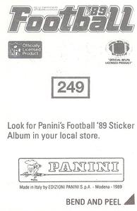 1989 Panini Stickers #249 Bernie Kosar Back