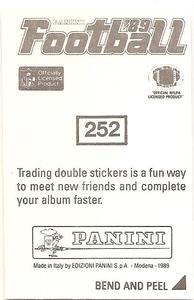 1989 Panini Stickers #252 Brian Brennan Back