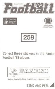 1989 Panini Stickers #259 Dennis Smith Back