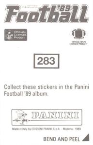 1989 Panini Stickers #283 Drew Hill Back