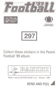 1989 Panini Stickers #297 Bill Brooks Back