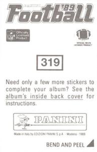 1989 Panini Stickers #319 Tim Brown Back