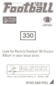 1989 Panini Stickers #330 Jim Jensen Back