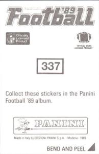 1989 Panini Stickers #337 Mark Brown Back