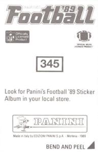 1989 Panini Stickers #345 Stanley Morgan Back