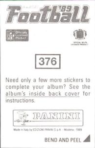 1989 Panini Stickers #376 Thomas Everett Back