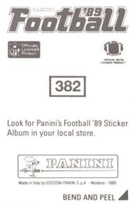 1989 Panini Stickers #382 Louis Lipps Back