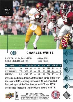 2012 SP Authentic - 1994 SP #94SP12 Charles White Back