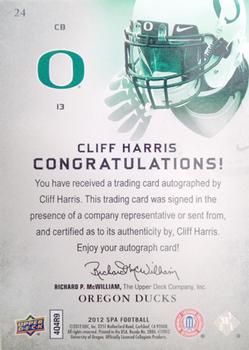 2012 SP Authentic - Autographs #24 Cliff Harris Back
