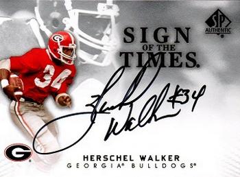 2012 SP Authentic - Sign of the Times #ST-HW Herschel Walker Front