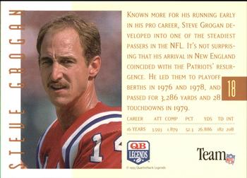 1993 Quarterback Legends #18 Steve Grogan Back