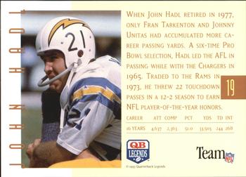 1993 Quarterback Legends #19 John Hadl Back