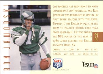 1993 Quarterback Legends #22 Ron Jaworski Back