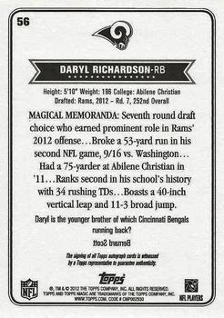2012 Topps Magic - Autographs #56 Daryl Richardson Back