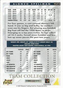 1997 Score Chicago Bears #10 Alonzo Spellman Back