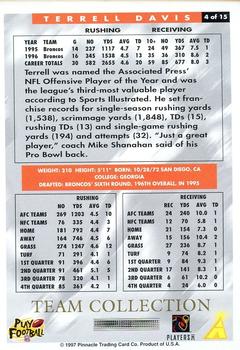 1997 Score Denver Broncos #4 Terrell Davis Back