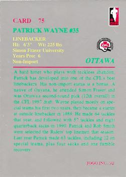 1992 JOGO #75 Patrick Wayne Back