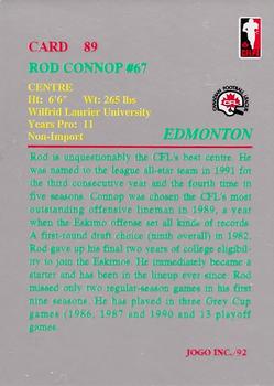 1992 JOGO #89 Rod Connop Back