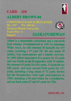 1992 JOGO #154 Albert Brown Back