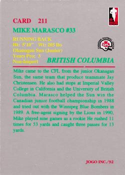 1992 JOGO #211 Mike Marasco Back