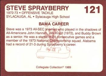 1989 Collegiate Collection Coke Alabama Crimson Tide (580) #121 Steve Sprayberry Back