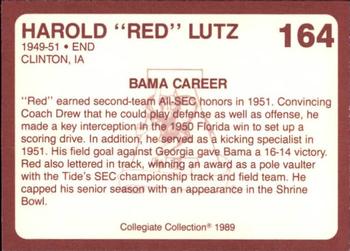 1989 Collegiate Collection Coke Alabama Crimson Tide (580) #164 Harold Lutz Back