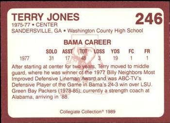 1989 Collegiate Collection Coke Alabama Crimson Tide (580) #246 Terry Jones Back