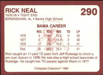 1989 Collegiate Collection Coke Alabama Crimson Tide (580) #290 Rick Neal Back